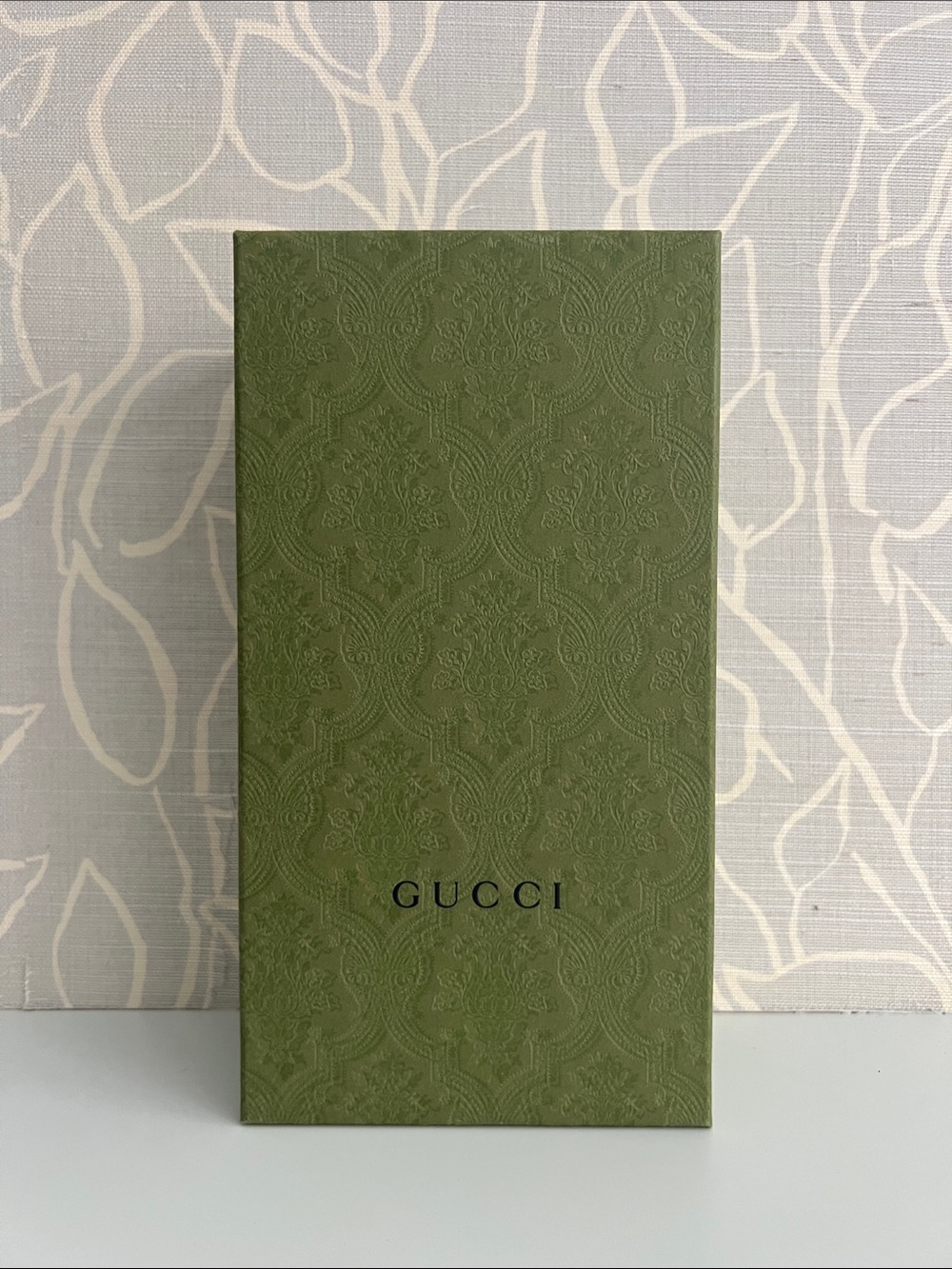 Empty Gucci Shoebox Embossed Green with Logo
